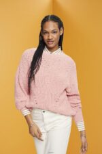 Women Esprit Pink Cable knit jumper Sweaters XF4444273