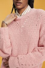 Women Esprit Pink Cable knit jumper Sweaters XF4444273 - Image 3