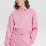 Women Esprit Pink Cropped sweatshirt Sweatshirts & Hoodies XF4444157