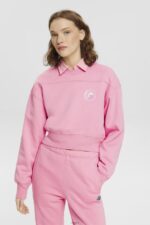 Women Esprit Pink Cropped sweatshirt Sweatshirts & Hoodies XF4444157