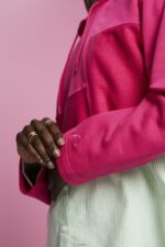 Women Esprit Pink Fuchsia Cropped patchwork hoodie Sweatshirts & Hoodies XF4444290 - Image 3