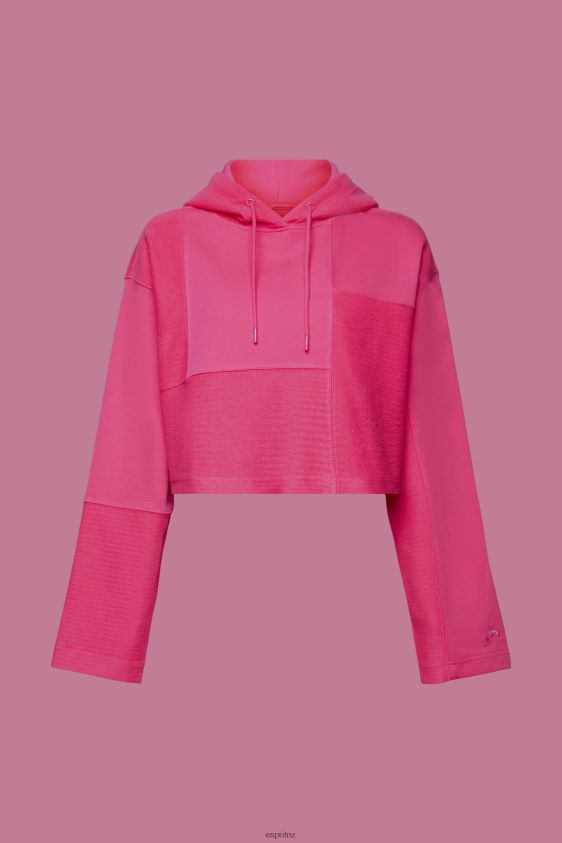 Women Esprit Pink Fuchsia Cropped patchwork hoodie Sweatshirts & Hoodies XF4444290 - Image 5
