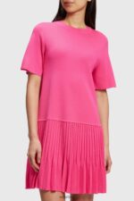 Women Esprit Pink Fuchsia Pleated peplum dress Dresses XF4444380