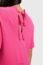 Women Esprit Pink Fuchsia Pleated peplum dress Dresses XF4444380 - Image 5