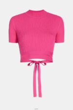 Women Esprit Pink Fuchsia Pleated top Sweaters XF4444379 - Image 6