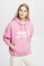 Women Esprit Pink Logo print hoodie Sweatshirts & Hoodies XF4444172