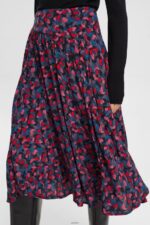 Women Esprit Pink Printed midi-skirt with gathers Skirts XF4444421 - Image 3