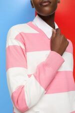 Women Esprit Pink Striped sweatshirt Sweatshirts & Hoodies XF4444402 - Image 3