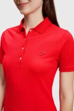 Women Esprit Red Dolphin Tennis Club Classic Polo Polos XF4444498 - Image 2