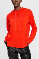 Women Esprit Red Logo print hoodie Sweatshirts & Hoodies XF4444559