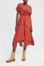 Women Esprit Red Mixed pattern dress, LENZING ECOVERO Dresses XF4444547 - Image 2