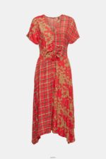 Women Esprit Red Mixed pattern dress, LENZING ECOVERO Dresses XF4444547 - Image 5