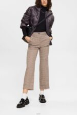 Women Esprit Sand Checked pants Trousers & Pants XF4444529 - Image 2