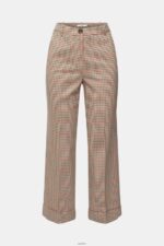Women Esprit Sand Checked pants Trousers & Pants XF4444529 - Image 5