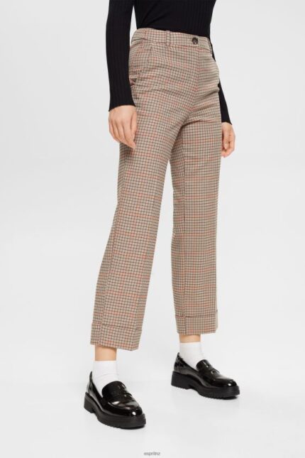 Women Esprit Sand Checked pants Trousers & Pants XF4444529