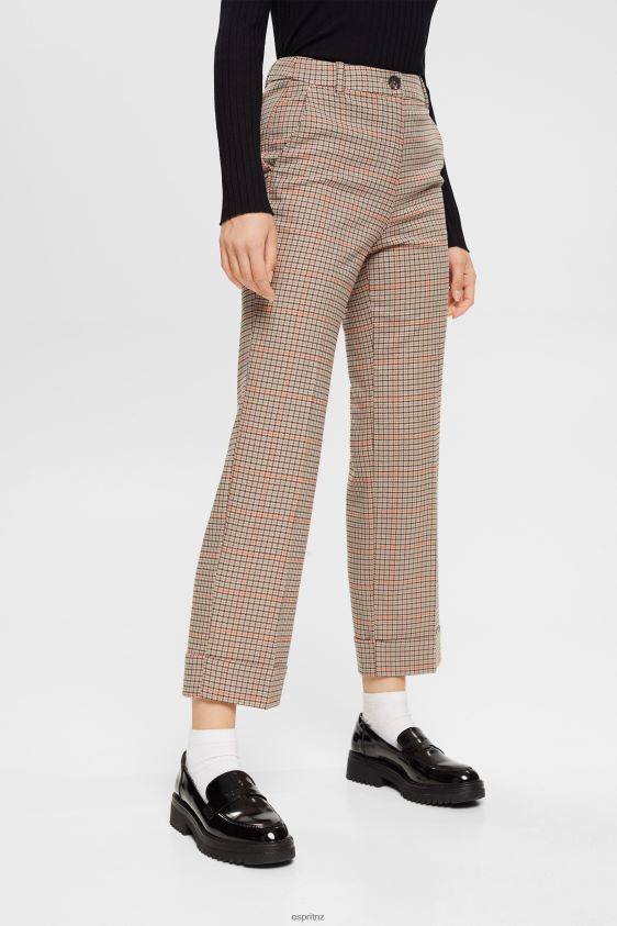 women_esprit_sand_checked_pants_trousers_pants_xf4444529.jpg Women Esprit Sand Checked pants Trousers & Pants XF4444529 - Image 1