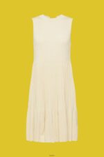 Women Esprit Sand Pleated fit and flare dress Dresses XF4444383 - Image 5