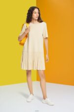 Women Esprit Sand Pleated peplum dress Dresses XF4444489 - Image 2