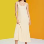 Women Esprit Sand Pleated strap dress Dresses XF4444492