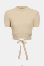 Women Esprit Sand Pleated top Sweaters XF4444376 - Image 4