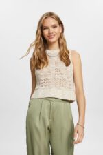 Women Esprit Sand Sleeveless jumper Sweaters XF44447