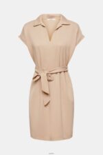 Women Esprit Taupe V-necked midi dress Dresses XF444474 - Image 5