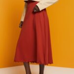 Women Esprit Terracotta Jersey midi skirt, sustainable cotton Skirts XF444444
