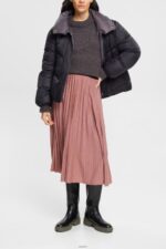 Women Esprit Terracotta Pleated midi skirt Skirts XF4444433 - Image 2