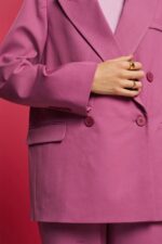 Women Esprit Violet Blazers Woven Coats XF4444133 - Image 3