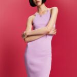 Women Esprit Violet Dresses Knitted Dresses XF4444139