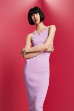 Women Esprit Violet Dresses Knitted Dresses XF4444139