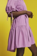 Women Esprit Violet Off-shoulder poplin mini dress Dresses XF4444180 - Image 3