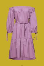 Women Esprit Violet Off-shoulder poplin mini dress Dresses XF4444180 - Image 5