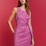 Women Esprit Violet Pencil dress with a knot detail Dresses XF444472