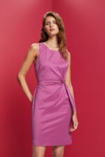 Women Esprit Violet Pencil dress with a knot detail Dresses XF444472