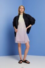 Women Esprit Violet Plisse mini dress Dresses XF4444134 - Image 2