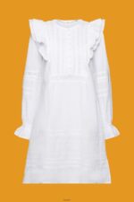 Women Esprit White Cotton Lace Knee-Length Dress Dresses XF4444111 - Image 5