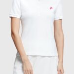 Women Esprit White Dolphin Tennis Club Classic Polo Polos XF4444494
