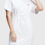 Women Esprit White Dolphin Tennis Club Pleated Polo Dress Dresses XF4444502