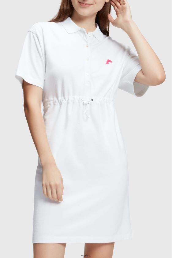 Women Esprit White Dolphin Tennis Club Pleated Polo Dress Dresses XF4444502 - Image 1
