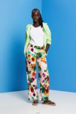 Women Esprit White Floral Print Wide Leg Pants Trousers & Pants XF4444131 - Image 2