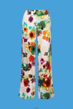Women Esprit White Floral Print Wide Leg Pants Trousers & Pants XF4444131 - Image 5