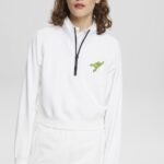 Women Esprit White Half-zip sweatshirt Sweatshirts & Hoodies XF4444159