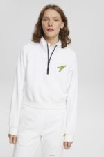 Women Esprit White Half-zip sweatshirt Sweatshirts & Hoodies XF4444159