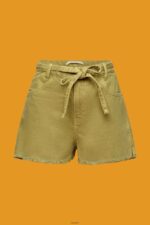 Women Esprit White High Rise Tie Waist Denim Shorts Shorts XF444457 - Image 5