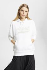 Women Esprit White Logo print hoodie Sweatshirts & Hoodies XF4444168