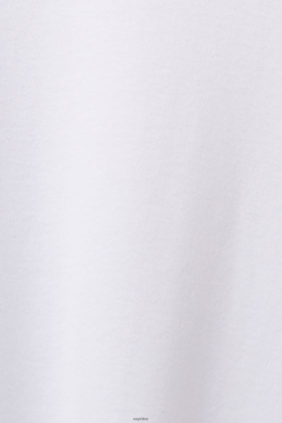 Women Esprit White Long sleeve top with a scalloped neck Long Sleeve XF444432 - Image 4
