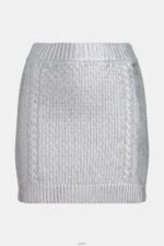 Women Esprit White Metallic cable knit mini skirt Skirts XF4444361 - Image 4