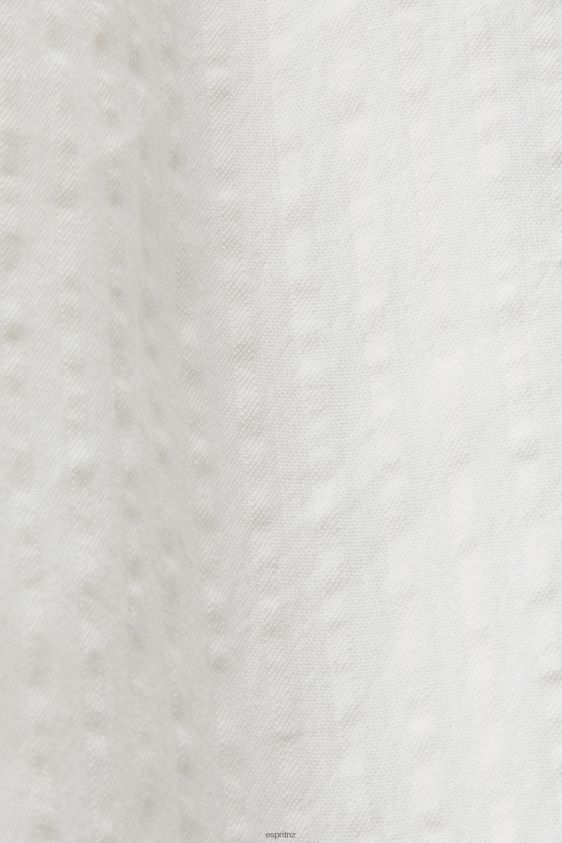 Women Esprit White Midi shirt dress with a tie belt, cotton blend Dresses XF4444235 - Image 4