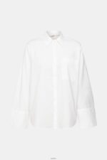 Women Esprit White Oversized white cotton blouse Blouses XF4444406 - Image 5